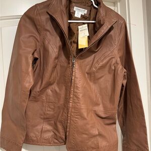 Coldwater Creek Women's Tan Leather Jacket